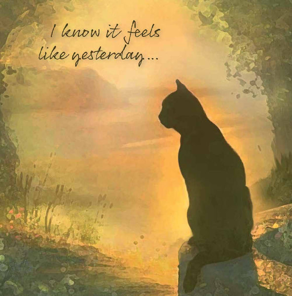 20 Anniversary Cards, Cat in Silhouette, with Poem