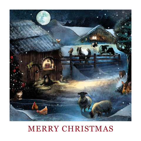 Xmas Card, Christmas Joy - Farm