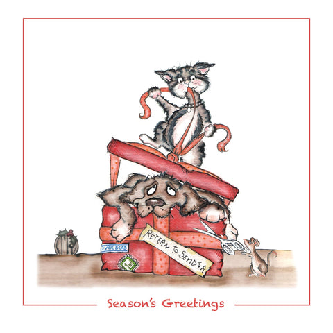 Xmas Card, Christmas Mischief - Return to Sender